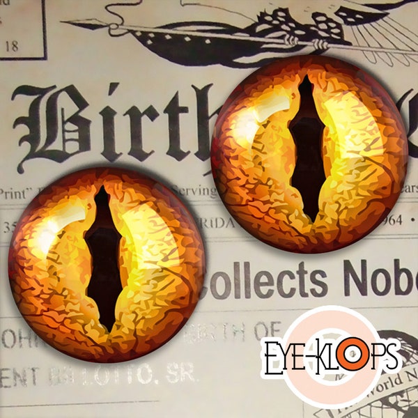 Yellow Dragon Eyes Glass Taxidermy Creature Cosplay Fantasy Eyeball Set - 30