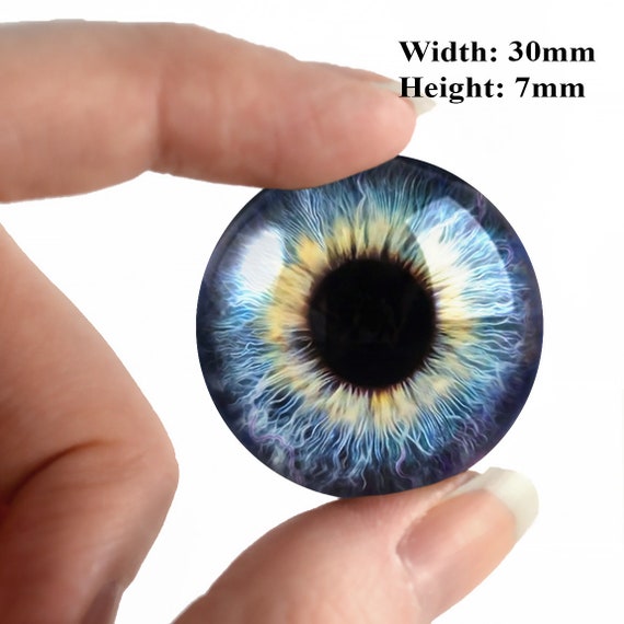 1 Blue Baby Doll Eyes Realistic Human Craft Glass Eyeballs 25mm