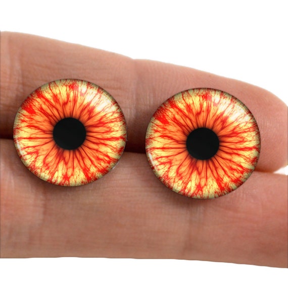 Red Glass Eyes Realistic Taxidermy Craft Doll Eyeballs 18mm