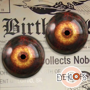 Monster Glass Eyes - Bulbi oculari colorati di creature gialle Tassidermia realistica 2pc - 199