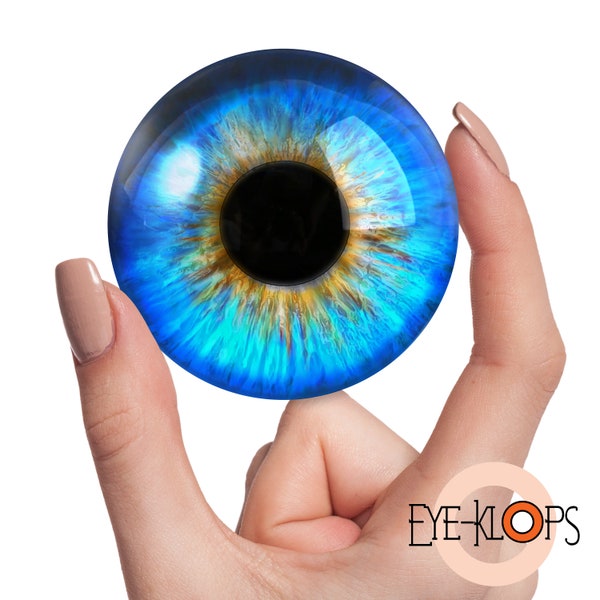 HUGE Blue Glass Eye - Large Human Doll Taxidermy Macro Eyeball Iris 70mm 1pc