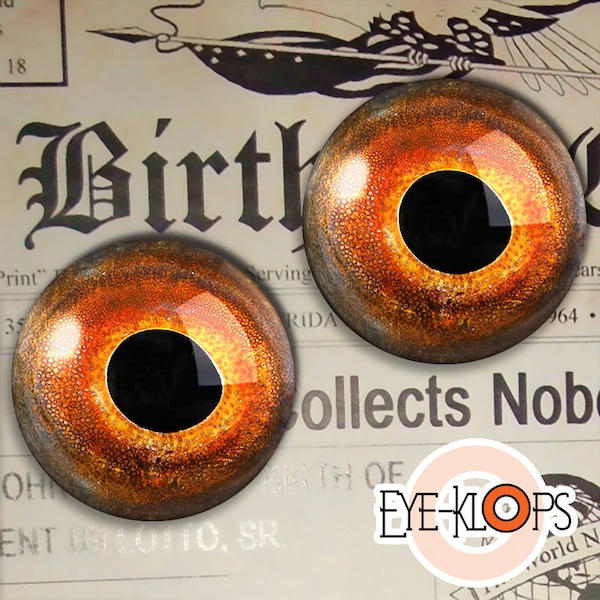 Yeux de poisson en verre orange - SANS PIXEL - Globes oculaires réalistes de taxidermie animale 2pc - 126