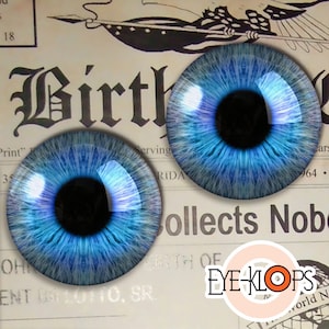 Electric Blue Glass Human Doll Eyes Realistic Eyeballs Supply Eye Set - 17