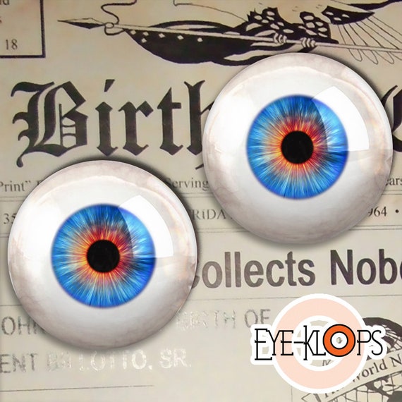 Baby Blue Doll Eyes - Realistic Glass Human Taxidermy Eyeballs 25mm