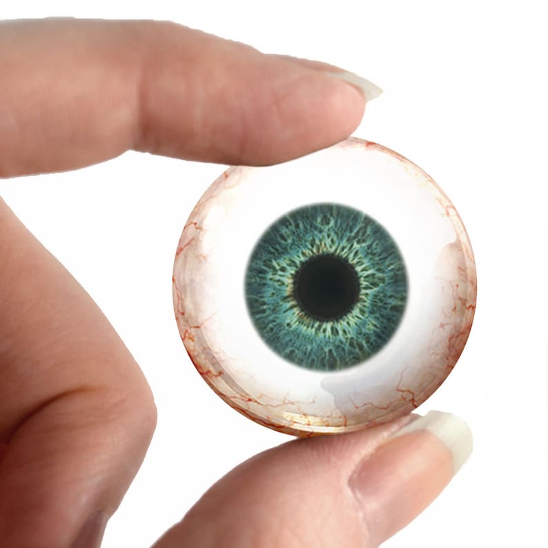PIXEL FREE Human Doll Reborn Taxidermy Craft Eyeball 2pc Set 83-2 Pale Green Glass Eyes
