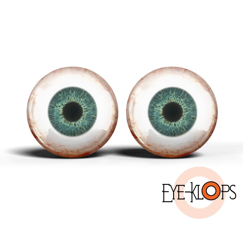 PIXEL FREE Human Doll Reborn Taxidermy Craft Eyeball 2pc Set 83-2 Pale Green Glass Eyes