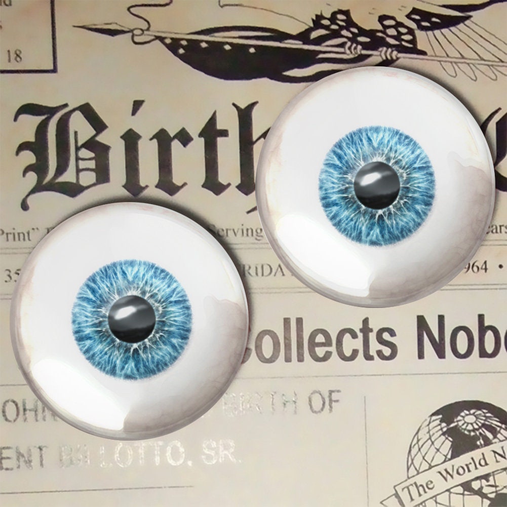 18mm Blue Glass Doll Eyes Realistic Human Craft Eyeball Set 