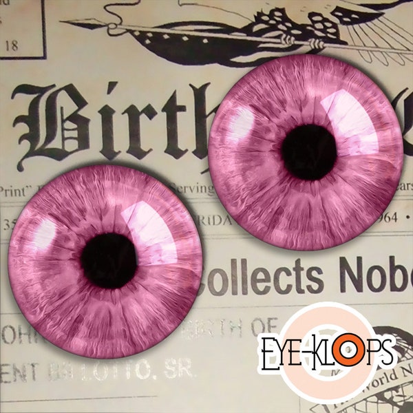 Ojos de cristal rosa -REALISTA- Muñeco humano Taxidermia HD Eyeball Craft Set - 154