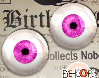 Ojos de vidrio rosa caliente -PIXEL FREE- Realista Human Reborn Doll Eyeballs 2pc -160-1