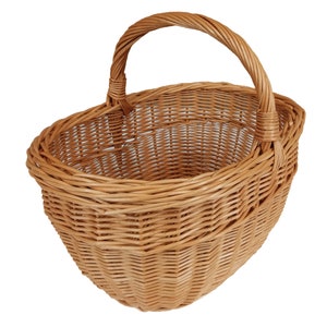 Wicker shopping basket Basket for fruits - vegetables - mushrooms - picnic basket 36 x 27 x 20 / 31 cm