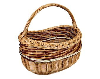 Handmade Wicker Shopping Basket – Fruits, Vegetables, Picnic