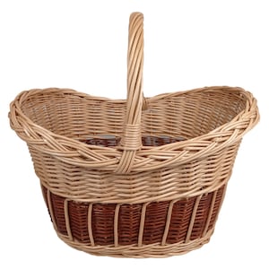Wicker shopping basket Basket for fruits - vegetables - mushrooms - picnic basket 46 x 32 x 28 / 42 cm