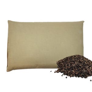 Natural Buckwheat Hull Pillow – 100% Organic – Ergonomic, Breathable & Hypoallergenic – 50x30 cm – 1.8 kg Filling – Removable Cover