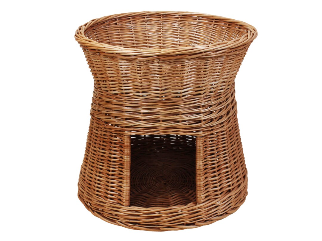 Twotier Wicker Bed Cat or Dog Kennel With or Without Cushions Etsy