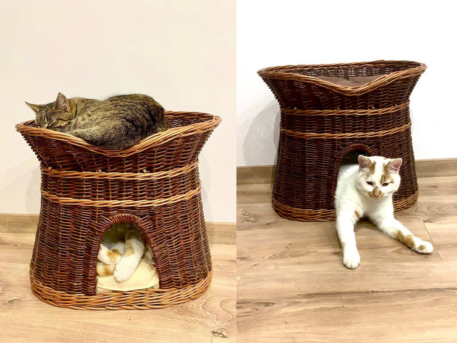 Wicker Bed for Cat or Dog Twotier Bed With Berth and Etsy