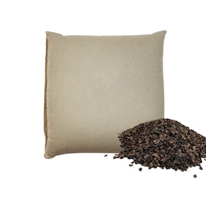 Natural Buckwheat Hull Pillow – 100% Organic – Ergonomic, Breathable & Hypoallergenic – 40x40 cm – 1.8 kg Filling – Removable Cover