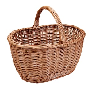 Handmade Wicker Basket – Picnic, Storage & Market Basket – Rustic Natural Basket for Home Decor 45 x 31 H 22 / 39 cm
