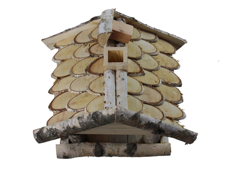 Feeder, Bird feeder, Wooden feeder, Birch feeder, With dispenser image 3