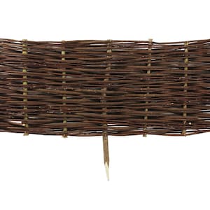 Rustikaler Gartenzaun aus Weide geflochten: Natürliche Weidenborte - 40 cm Höhe