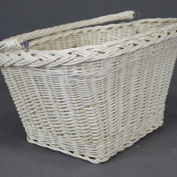 Panier en osier pour vélo - Blanc, Panier de vélo, Panier à provisions, Panier à provisions