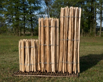 Houten schutting - decoratief hazelnoothouten tuinschutting in verschillende varianten H80cm, H90cm, H100cm