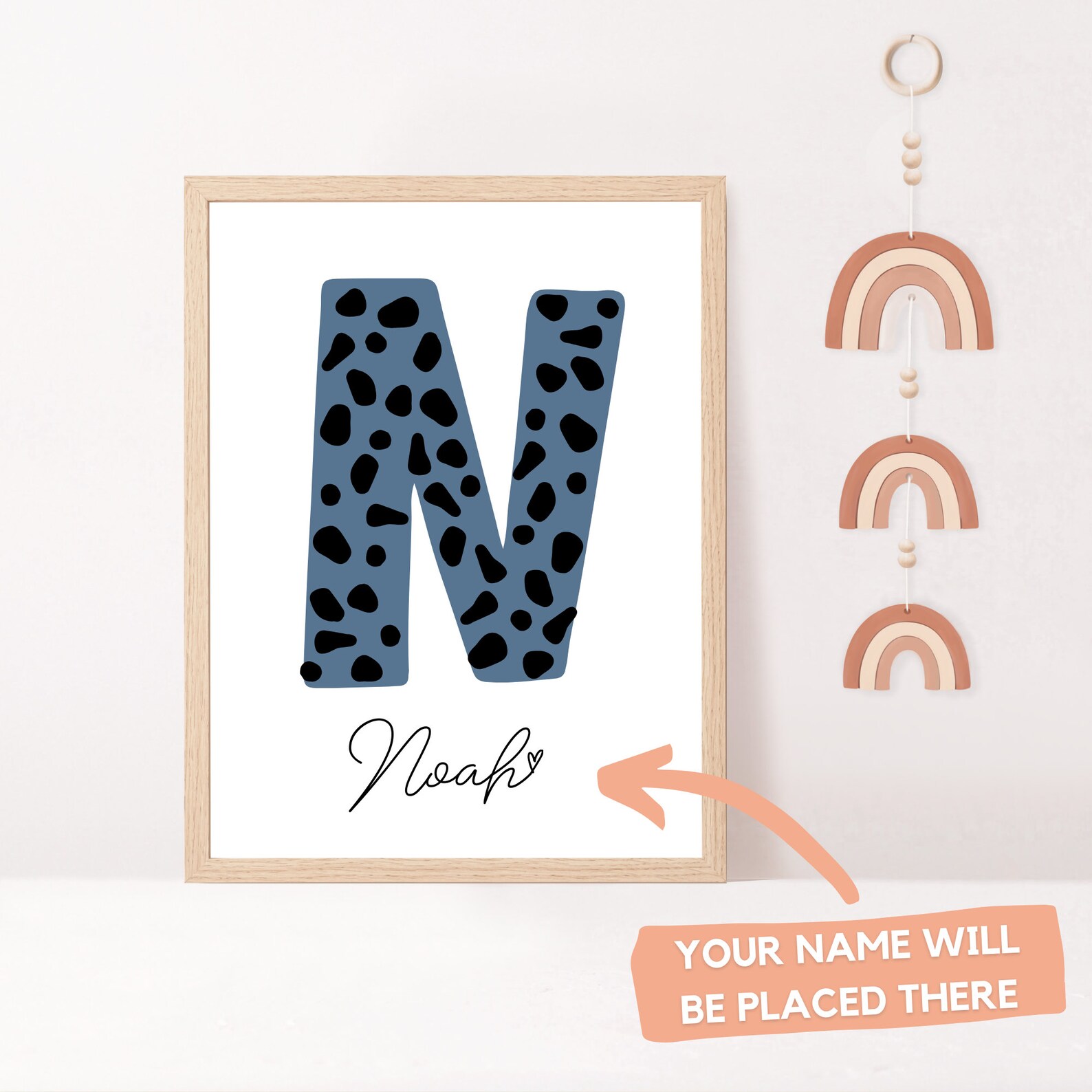 Personalised Letter and Name Print Nursery Poster Nursery Etsy