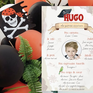 Kindergeburtstagsplakat - Piratenthema - Personalisiertes Poster