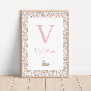 Geburtsplakat - Liberty Biche - Geburtsgeschenk, personalisiertes Geburtsplakat