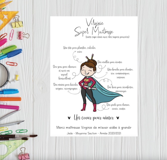 Kit créatif enfant, cadeau maison maîtresse/nounou - Print Your Love