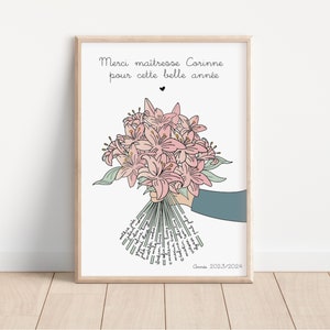 Poster „Blumen für den Lehrer“ – Dankesposter für Lehrer – Geschenk für Lehrer – Geschenk zum Jahresende