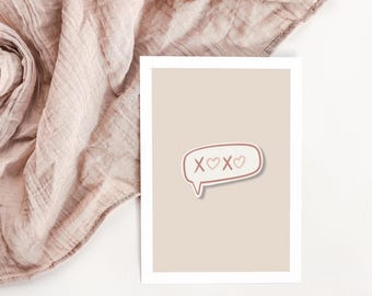 Carte Saint-Valentin "Bisous" - Carte amour