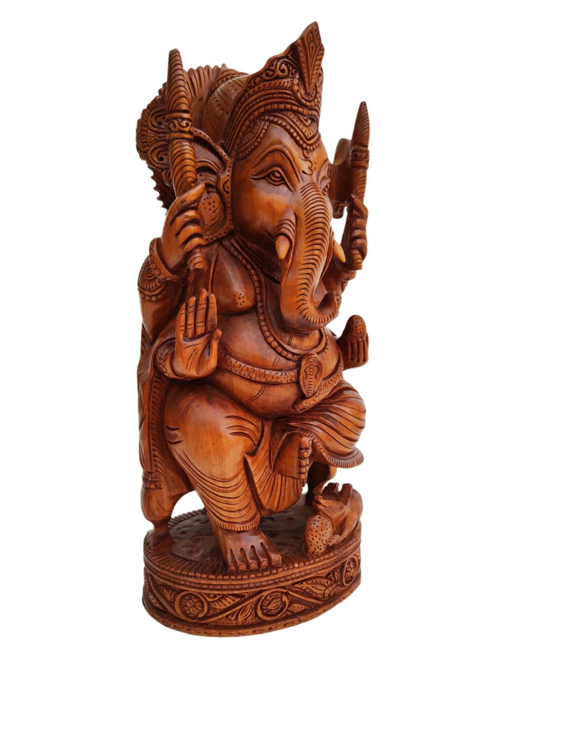 Large Wooden Ganesha statue With Fine Detailed Carved Statue Etsy