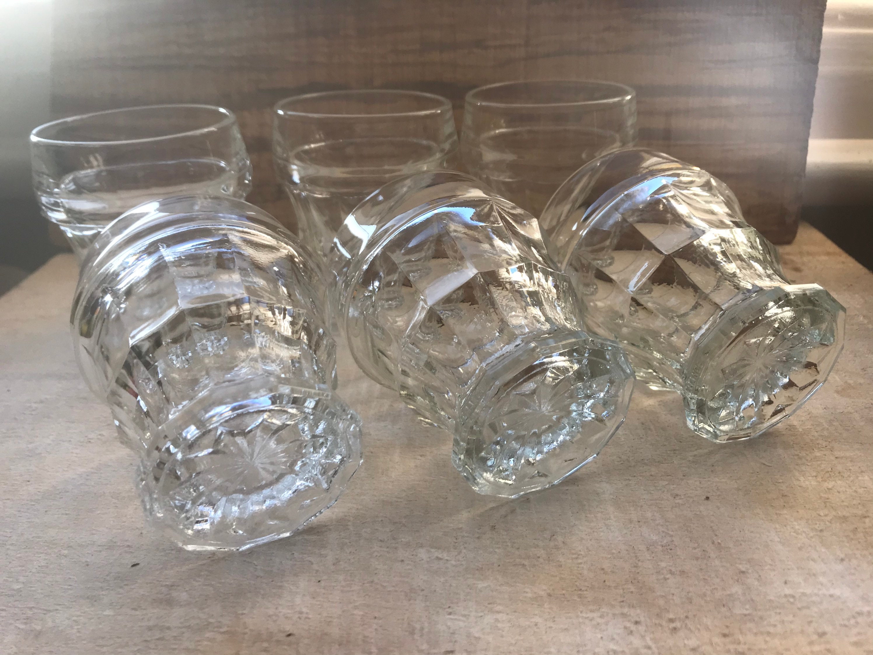 Vintage french bistro wine glasses set of 6 Etsy