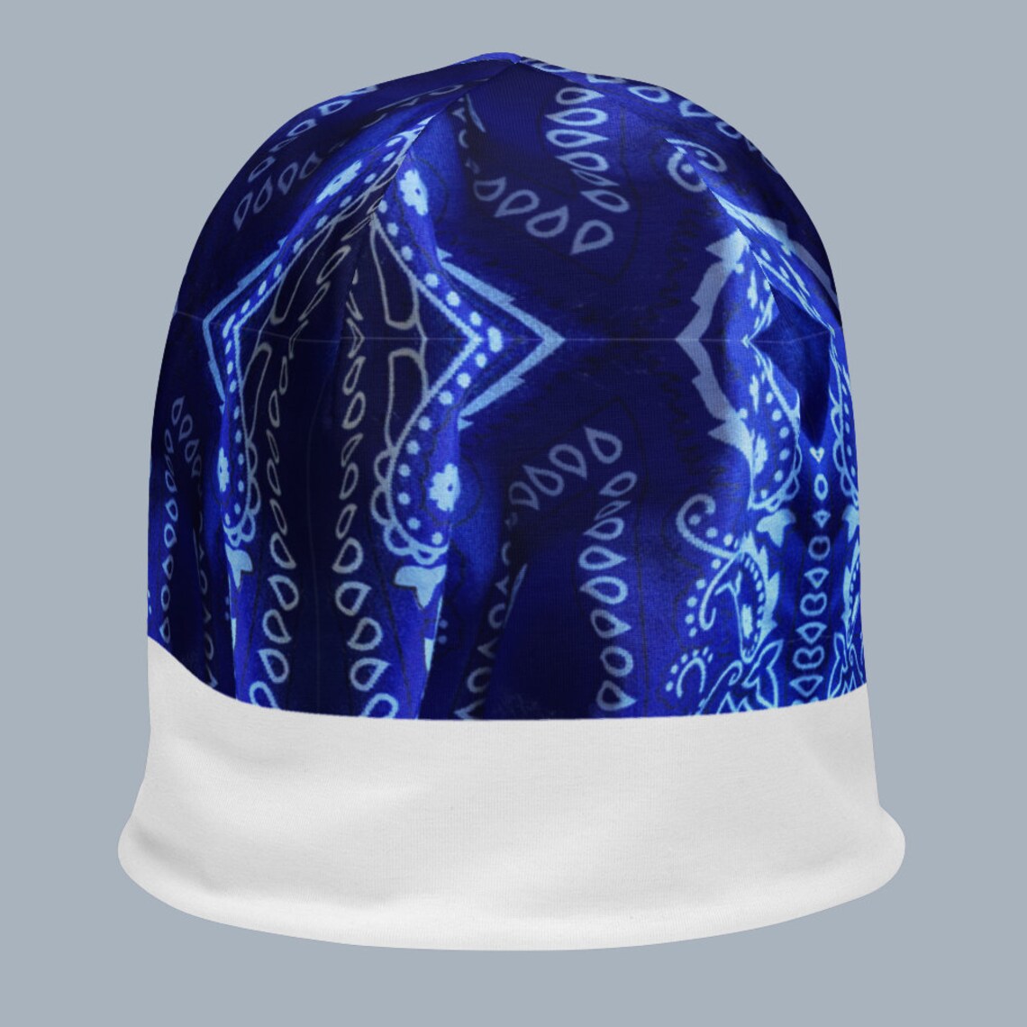 Blue Bandana AllOver Print Beanie Etsy