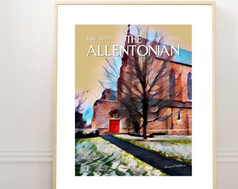 Impresión de arte pop de Allentown, PA: Muhlenberg College (descarga digital)