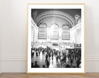 Grand Central Terminal-tryck: Svartvita fotografier från New York (nedladdningsbara tryck)