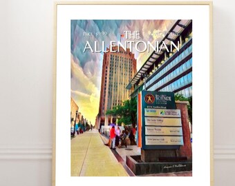 Lámina de arte pop de Allentown, PA: Fotografía del centro de la ciudad (Descarga digital)