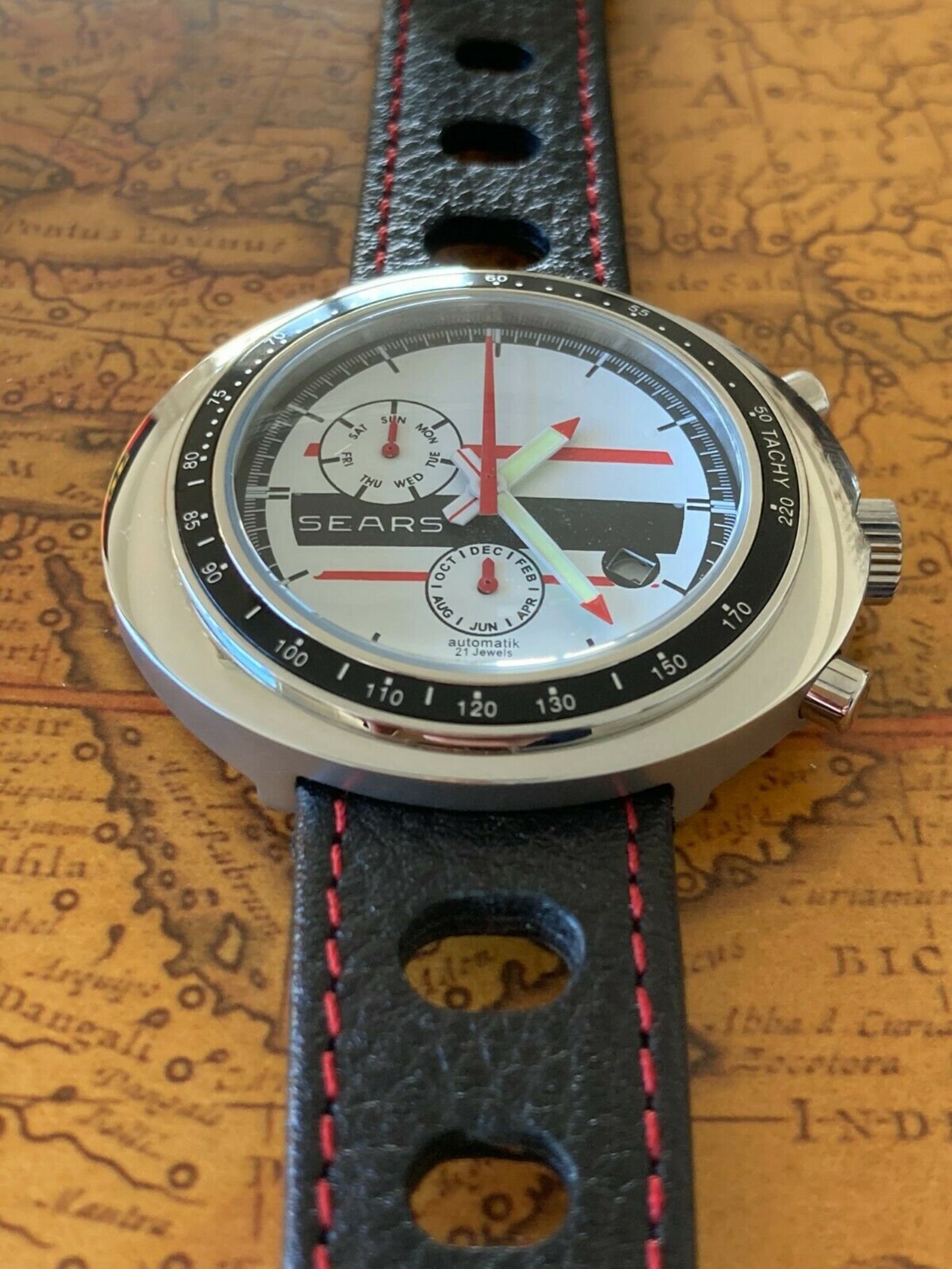 Racing Retro SEARS Automatic Watch Tachymeter Scale a NOS Etsy