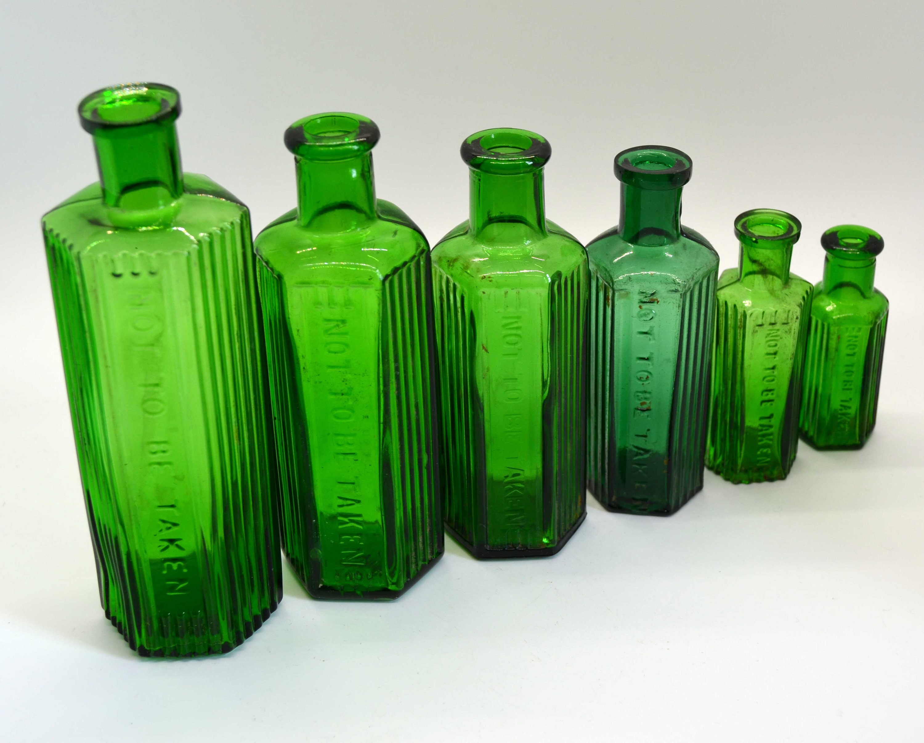 Six Vintage Not to Be Taken Green Hexagonal Poison Bottles - Etsy UK