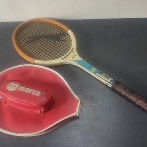 Raquete de tênis SLAZENGER antiga, raquete de madeira, raquete e capa, raquete de colecionador