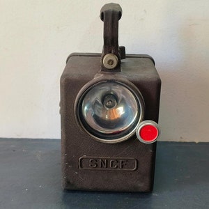 Old SNCF lamp, railway workers, Made in France, Railway track