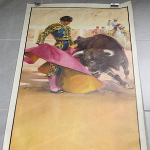 Antiguo cartel original de torero, corrida de toros, toros, cartel español 1974, decoración pared, toreo, matador