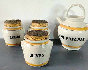 Vintage-Topf aus glasiertem Steingut, Kunst-Küchendekoration, Pickle-Topf, Küchendekoration, Vintage-Küche, Terrakotta-Topf, Made in France
