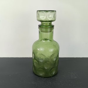 Vintage Green pitcher in Thick Glass, Water Pitcher, Water Pitcher, Shabby chic, Glass Bottle, Flask