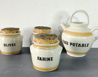 Vintage-Topf aus glasiertem Steingut, Kunst-Küchendekoration, Pickle-Topf, Küchendekoration, Vintage-Küche, Terrakotta-Topf, Made in France