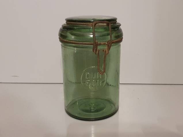 Bocal Verre Vert Dufor, Pot de Stockage, Conservation, Début Xxe