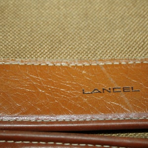 Ancienne sacoche Lancel cartable , marque de luxe, Lancel, porte-document marron, made in France, image 7