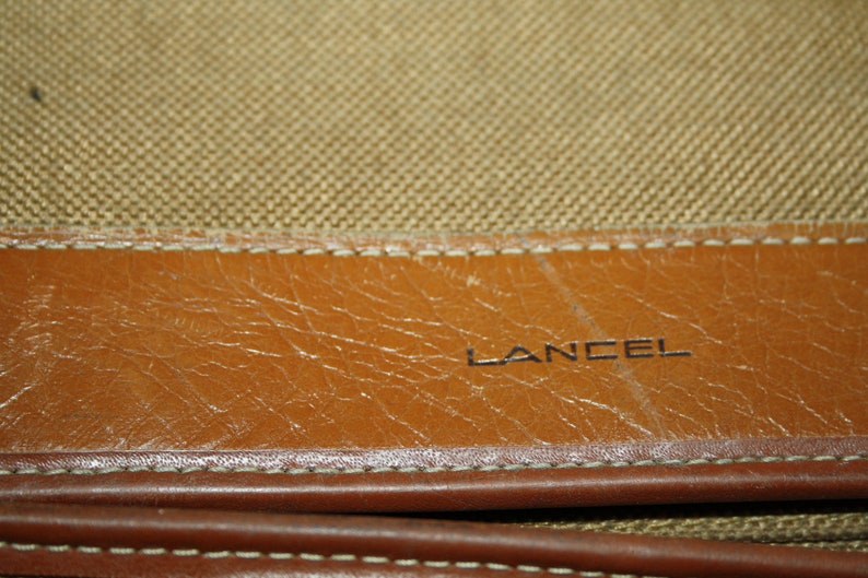 Ancienne sacoche Lancel cartable , marque de luxe, Lancel, porte-document marron, made in France, image 7