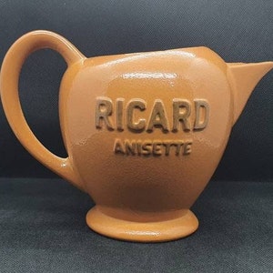 Carafe pichet Ricard céramique vintage, Apéritif, anisette, Made in France, Bar décoration image 1