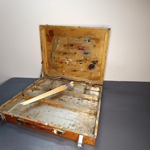 Old paint box, Made in France, paint box, Artist Palette, painting, Art supplies, Drawing